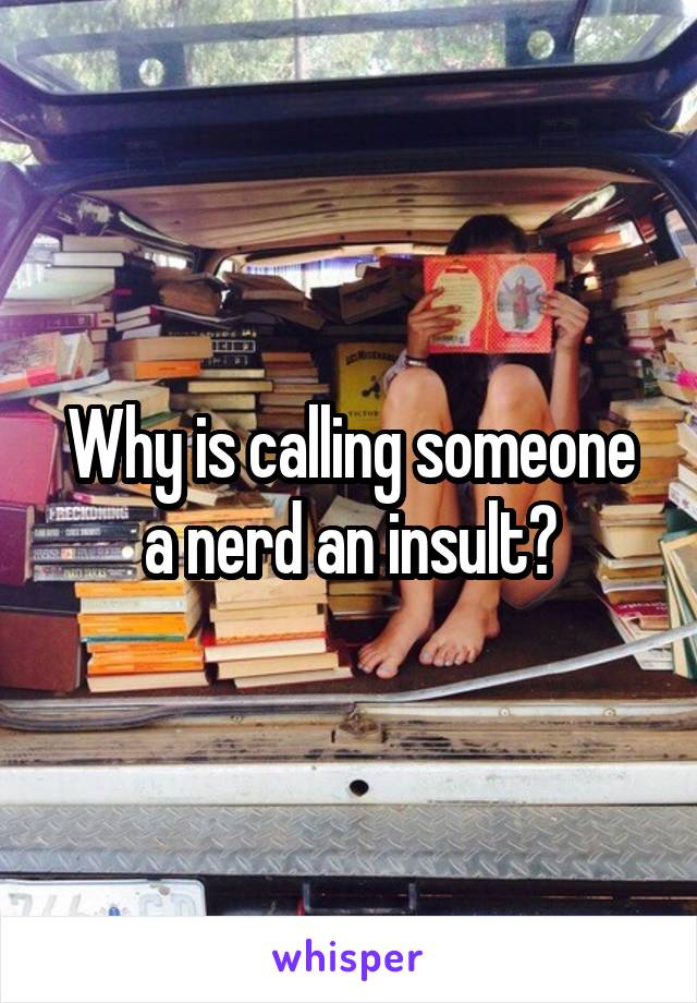 Why is calling someone a nerd an insult?