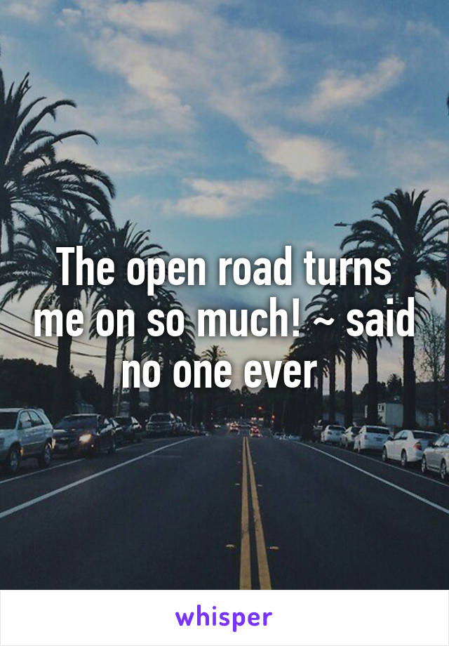 The open road turns me on so much! ~ said no one ever 