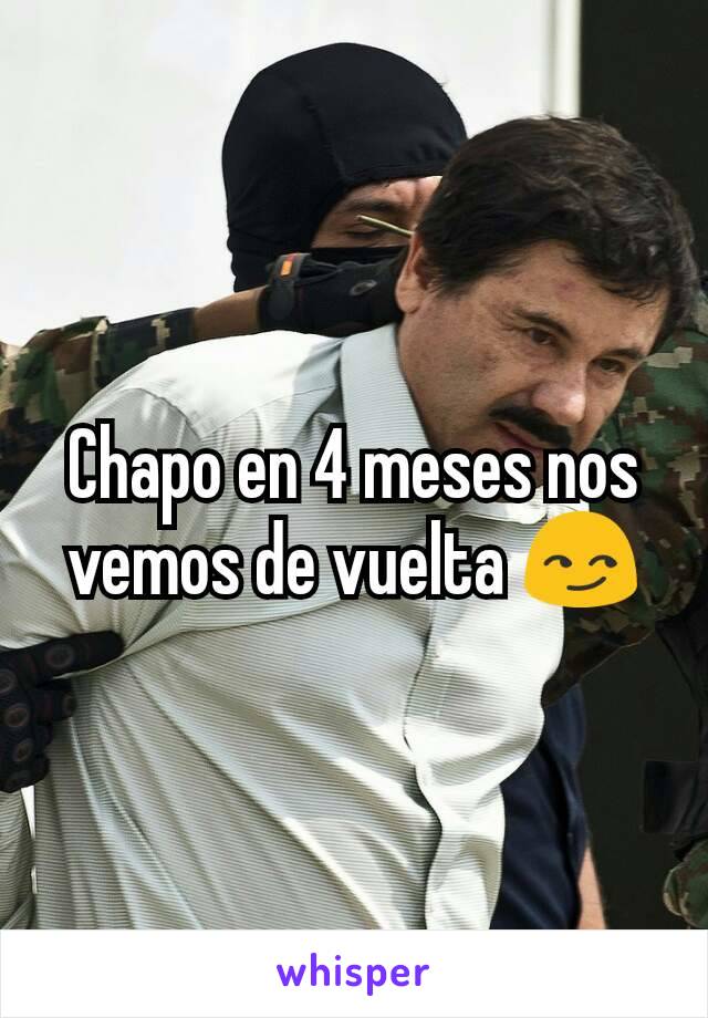 Chapo en 4 meses nos vemos de vuelta 😏