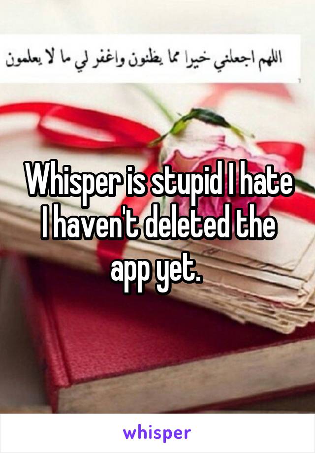 Whisper is stupid I hate I haven't deleted the app yet. 