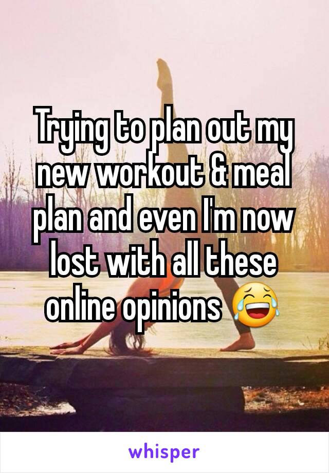 Trying to plan out my new workout & meal plan and even I'm now lost with all these online opinions 😂