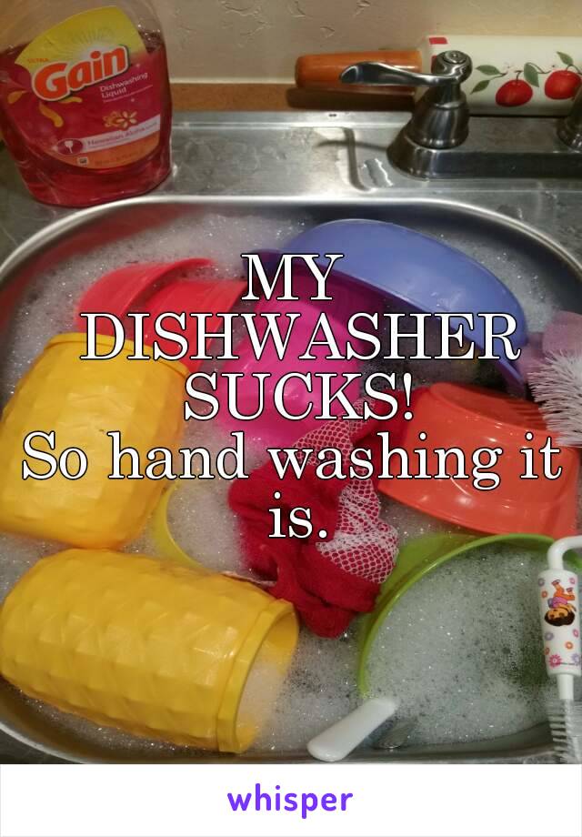 MY DISHWASHER SUCKS!
So hand washing it is.
