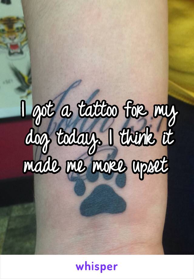 I got a tattoo for my dog today. I think it made me more upset 