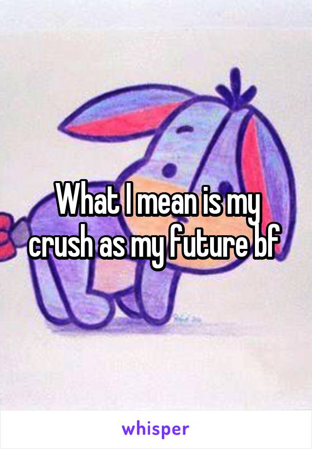 What I mean is my crush as my future bf 