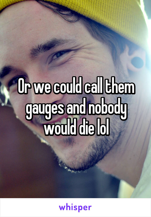 Or we could call them gauges and nobody would die lol