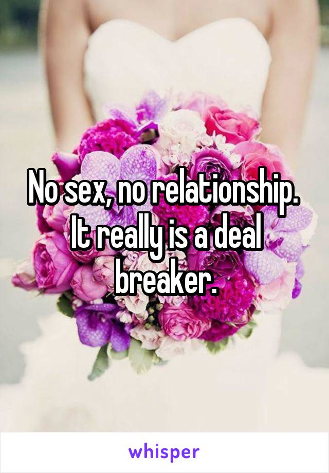 No sex, no relationship.  It really is a deal breaker.