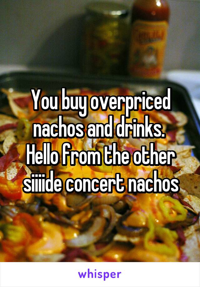 You buy overpriced nachos and drinks. 
Hello from the other siiiide concert nachos
