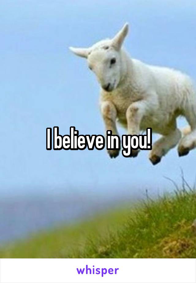 I believe in you!