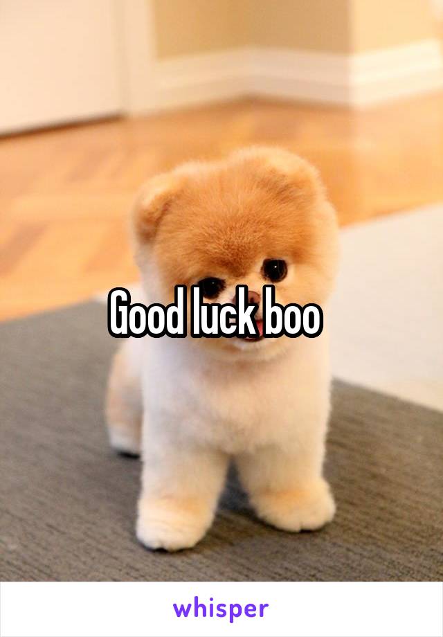 Good luck boo  