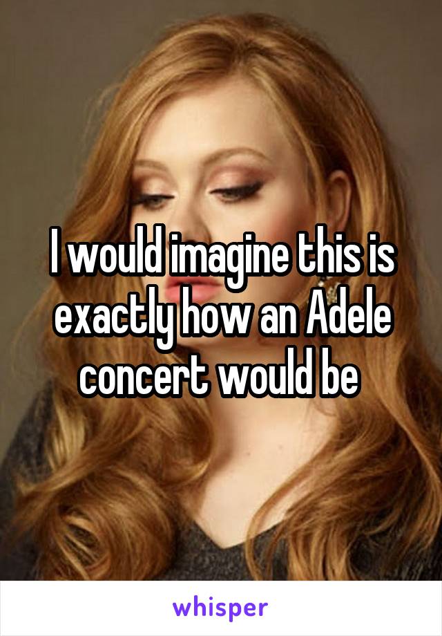 I would imagine this is exactly how an Adele concert would be 