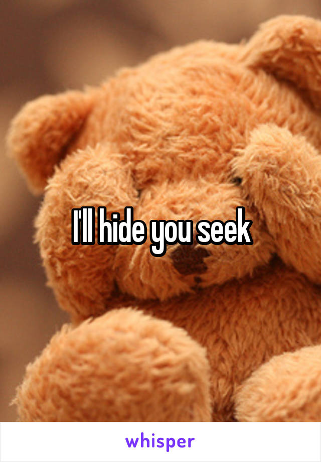 I'll hide you seek