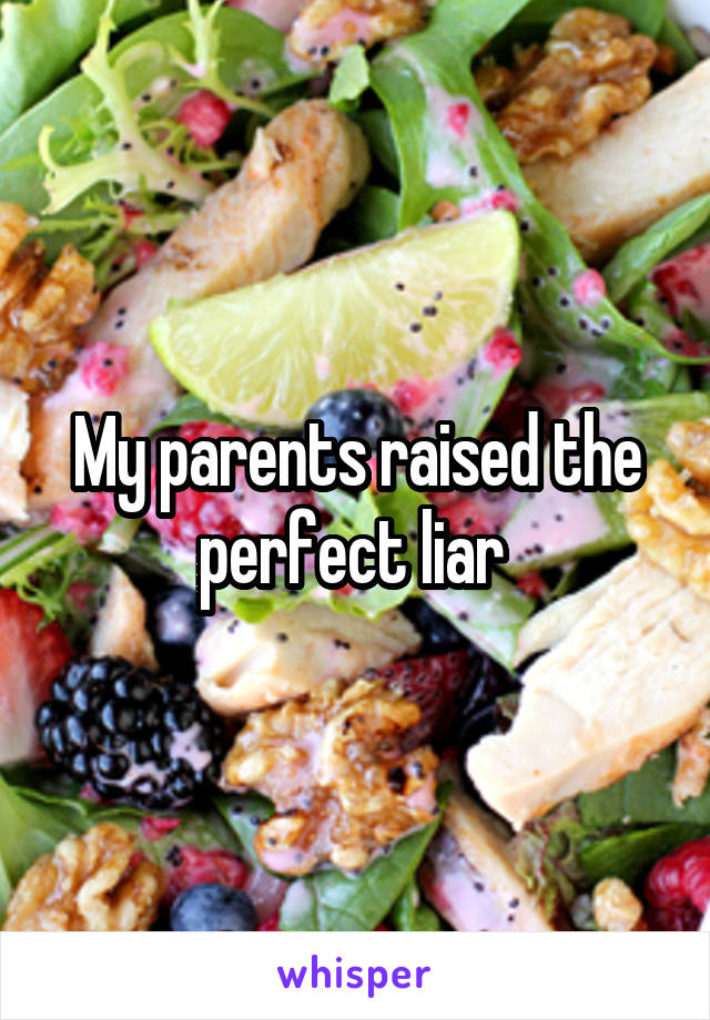 My parents raised the perfect liar 