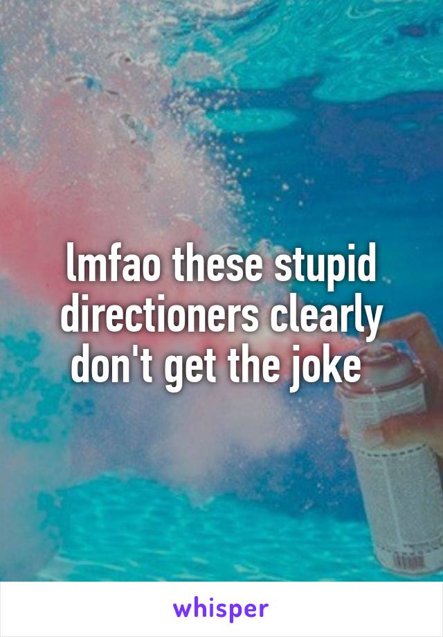 lmfao these stupid directioners clearly don't get the joke 