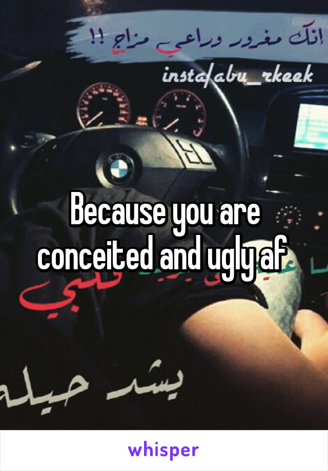 Because you are conceited and ugly af 