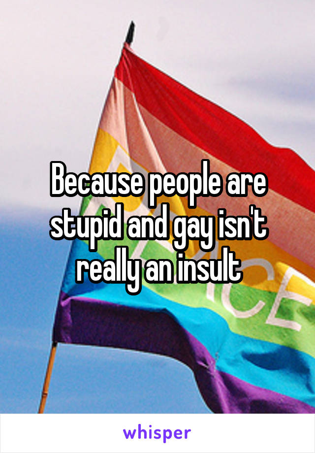 Because people are stupid and gay isn't really an insult