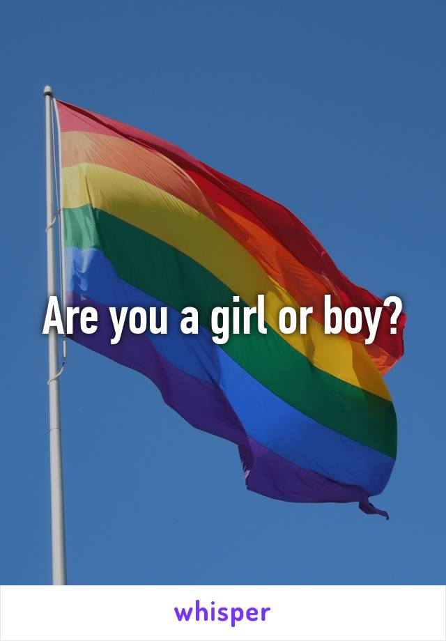 Are you a girl or boy?