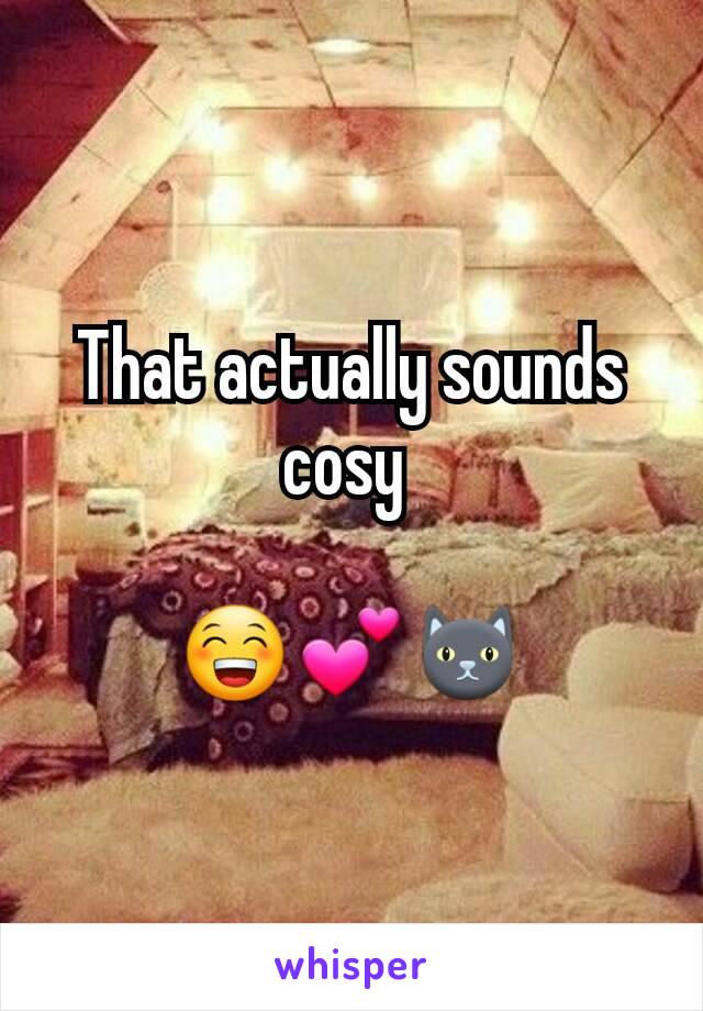 That actually sounds cosy 

😁💕🐱