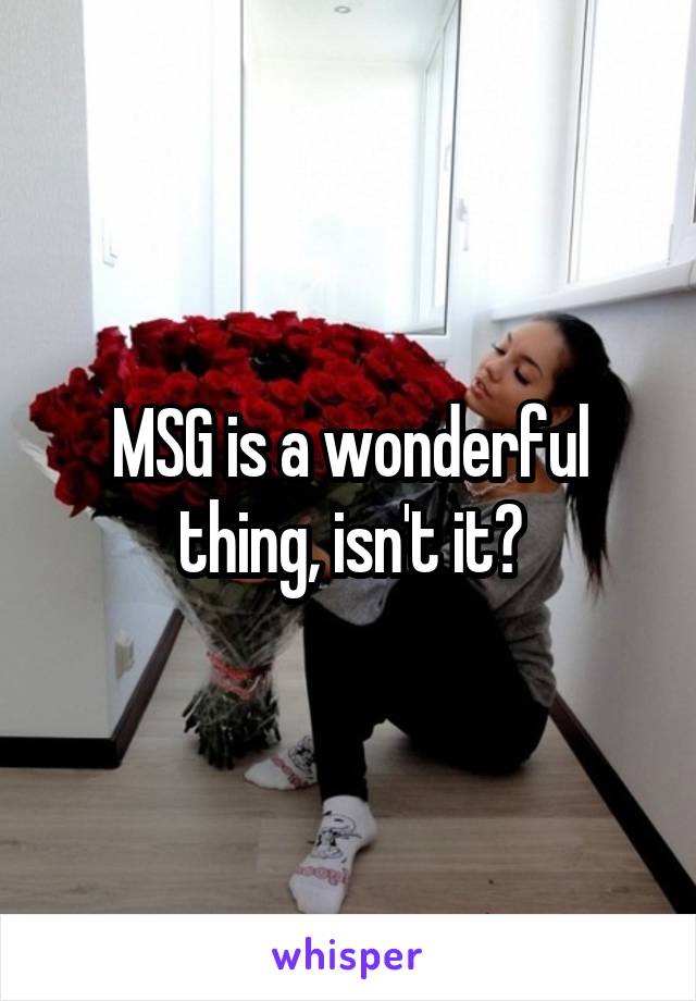 MSG is a wonderful thing, isn't it?