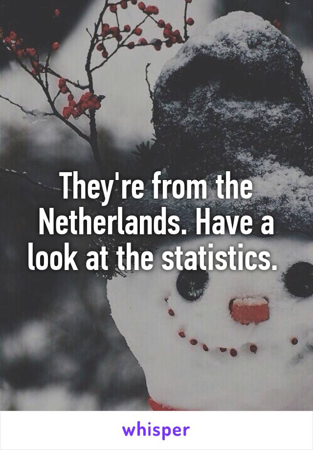 They're from the Netherlands. Have a look at the statistics. 