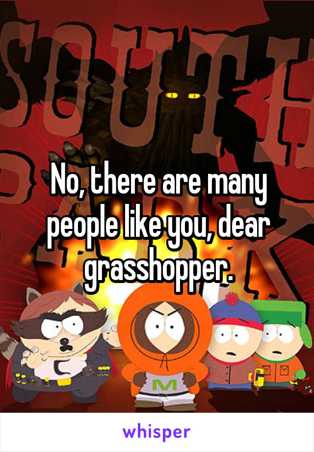 No, there are many people like you, dear grasshopper.