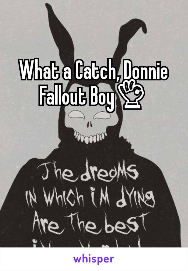 What a Catch, Donnie
Fallout Boy👌