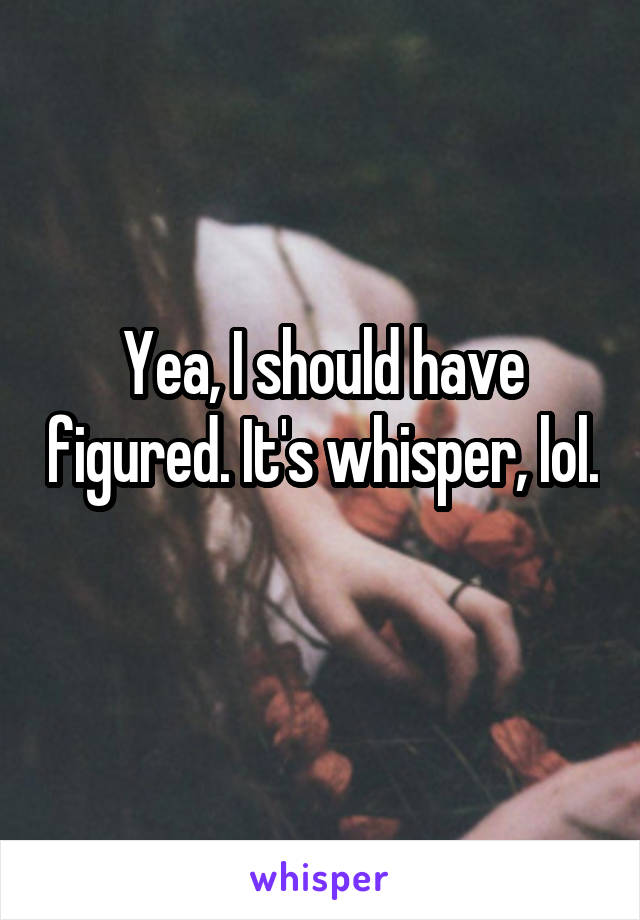 Yea, I should have figured. It's whisper, lol. 