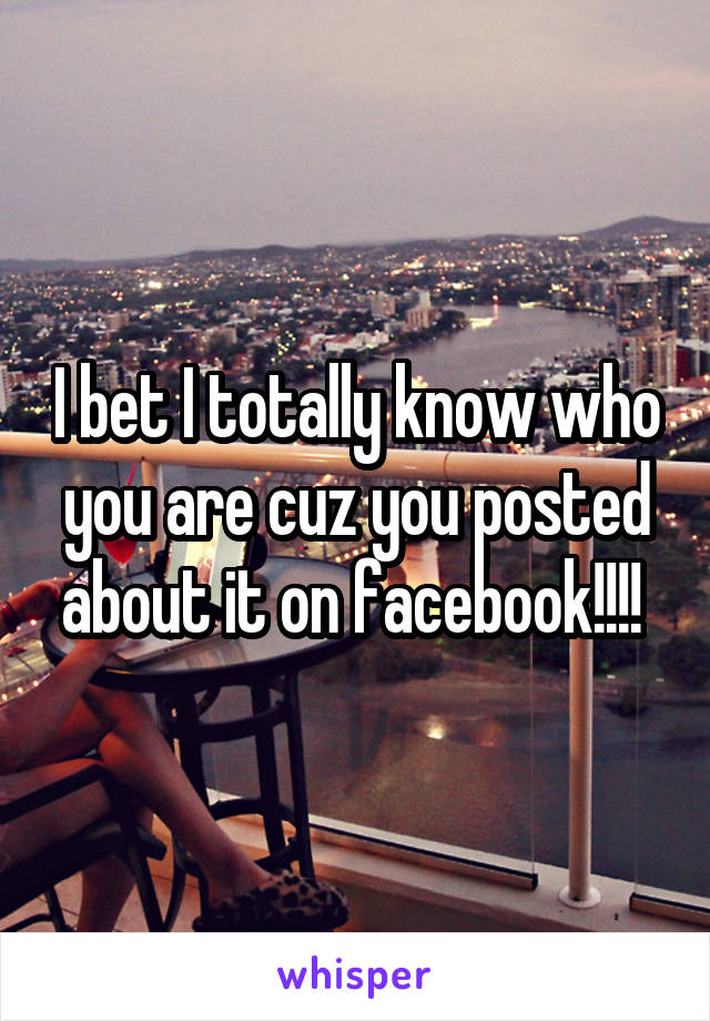 I bet I totally know who you are cuz you posted about it on facebook!!!! 