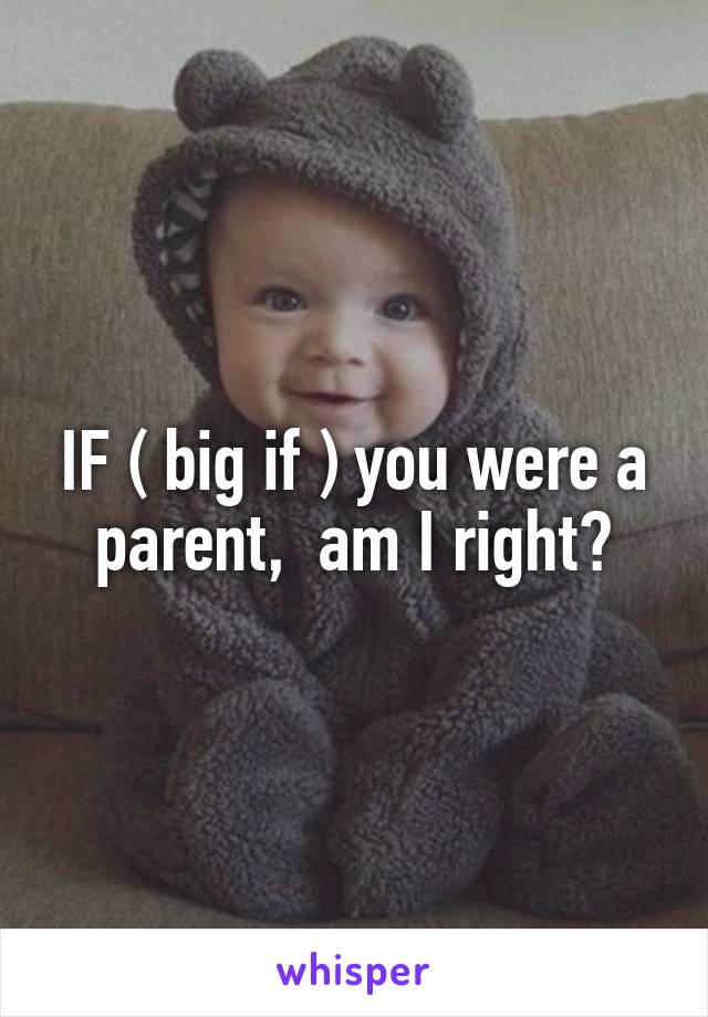 IF ( big if ) you were a parent,  am I right?
