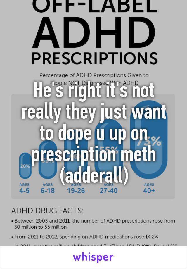 He's right it's not really they just want to dope u up on prescription meth (adderall)