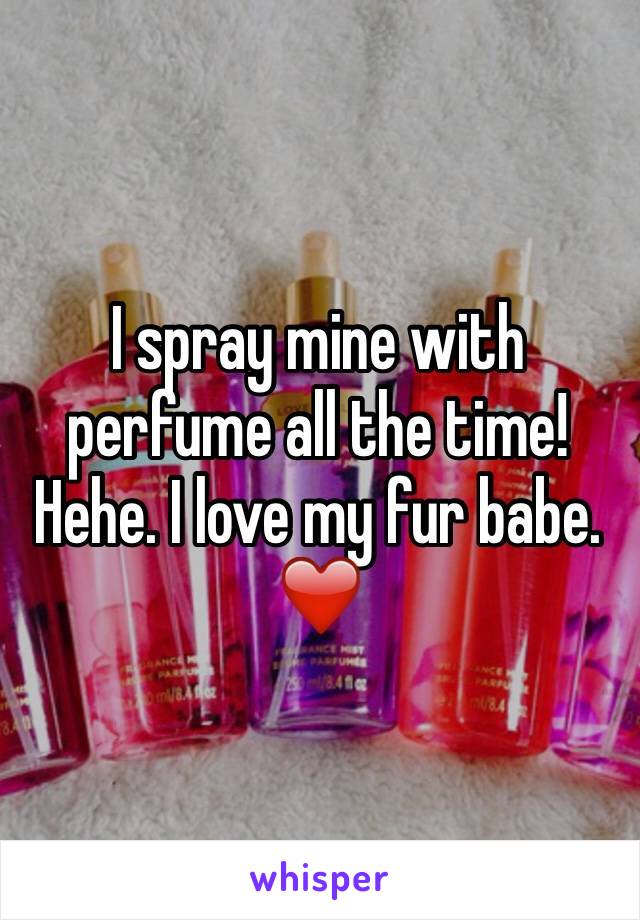 I spray mine with perfume all the time! Hehe. I love my fur babe. ❤️