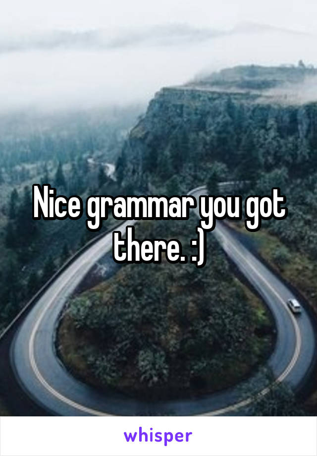 Nice grammar you got there. :)