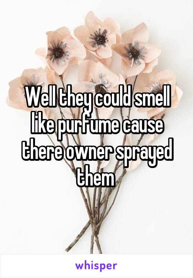 Well they could smell like purfume cause there owner sprayed them 