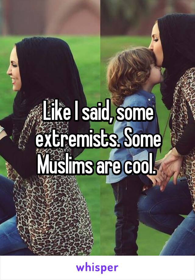 Like I said, some extremists. Some Muslims are cool. 