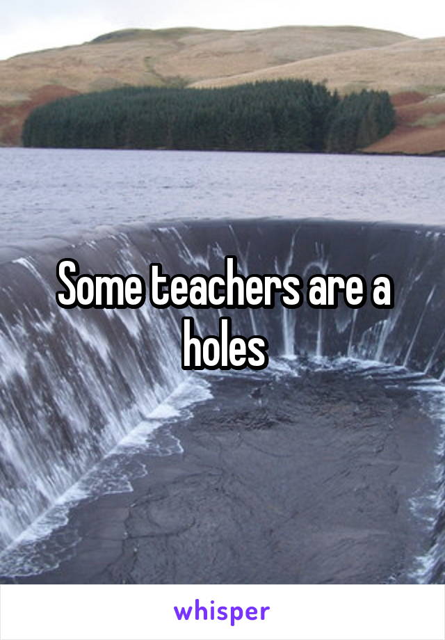 Some teachers are a holes