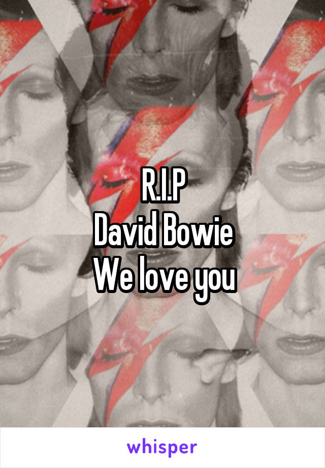 R.I.P
David Bowie
We love you