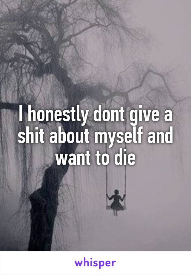 I honestly dont give a shit about myself and want to die