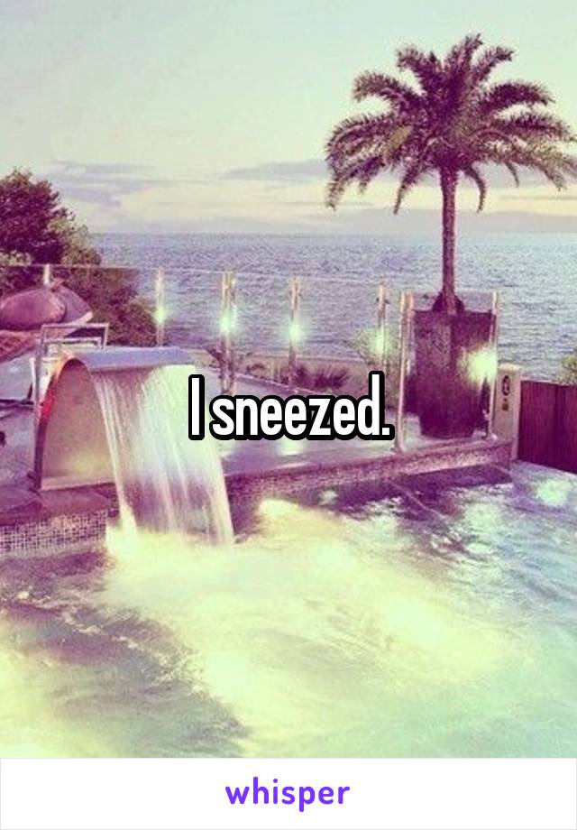 I sneezed.