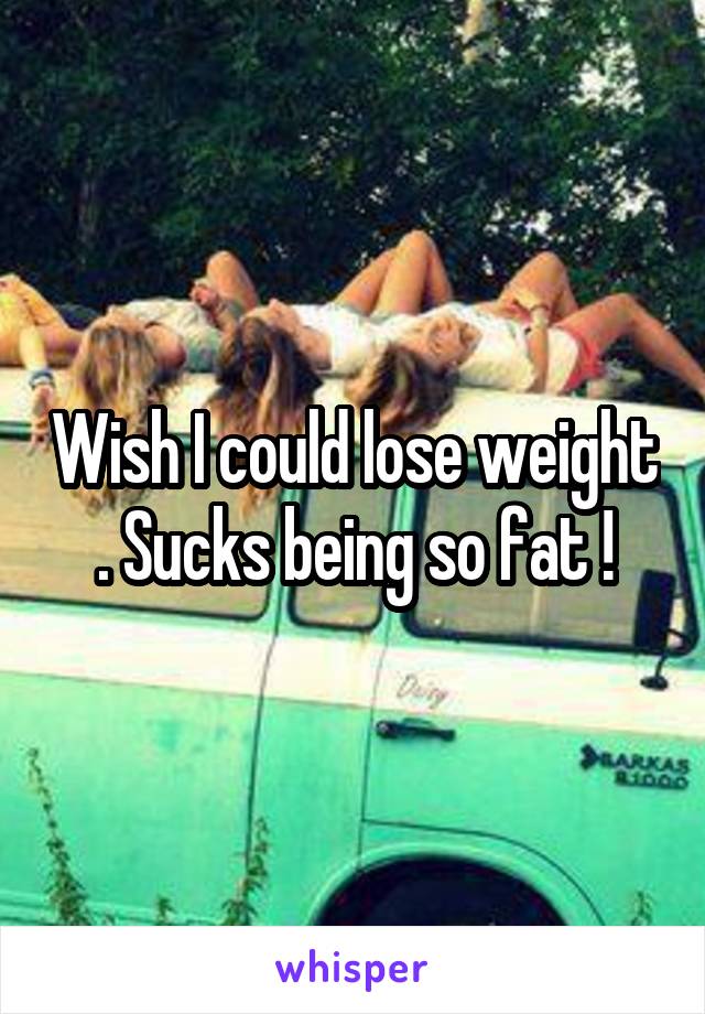 Wish I could lose weight . Sucks being so fat !