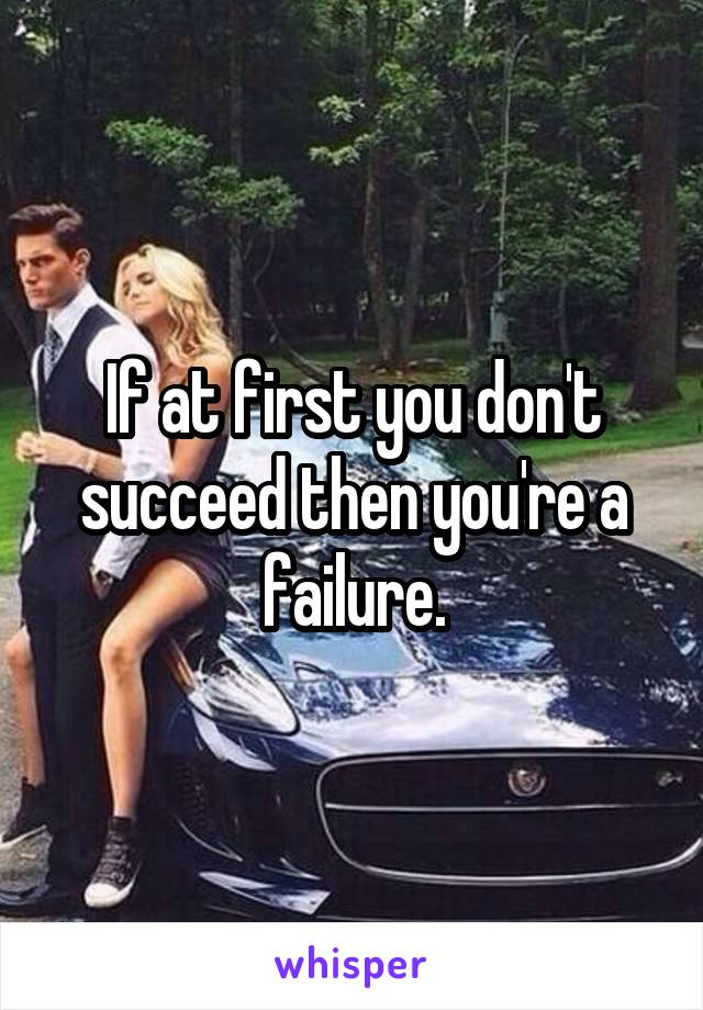 If at first you don't succeed then you're a failure.
