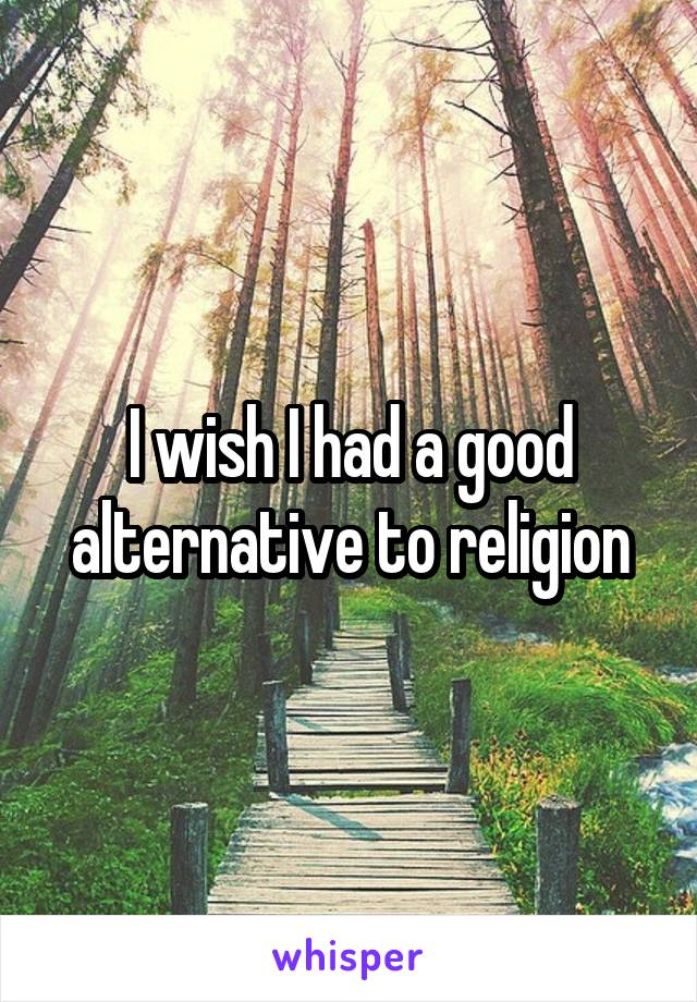 I wish I had a good alternative to religion