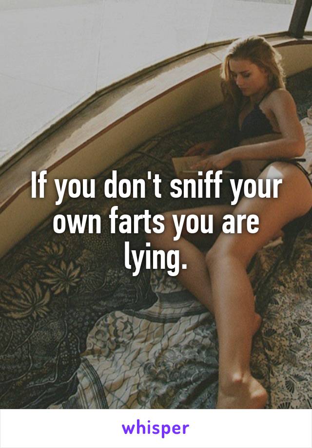 If you don't sniff your own farts you are lying.