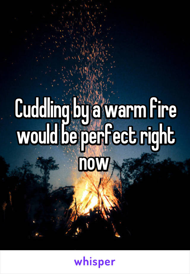 Cuddling by a warm fire would be perfect right now 