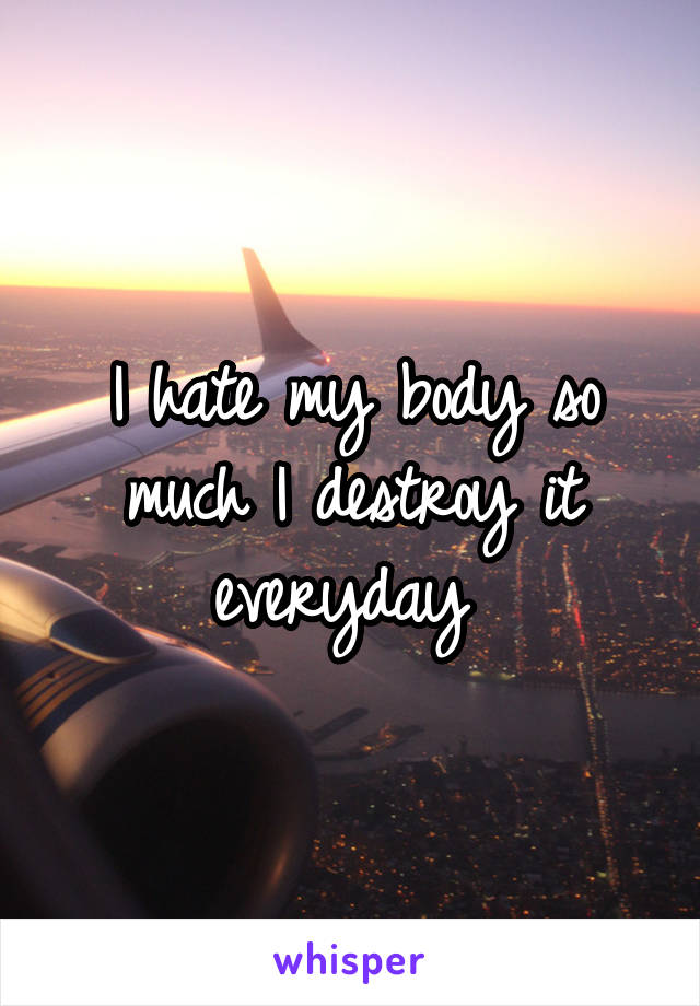 I hate my body so much I destroy it everyday 