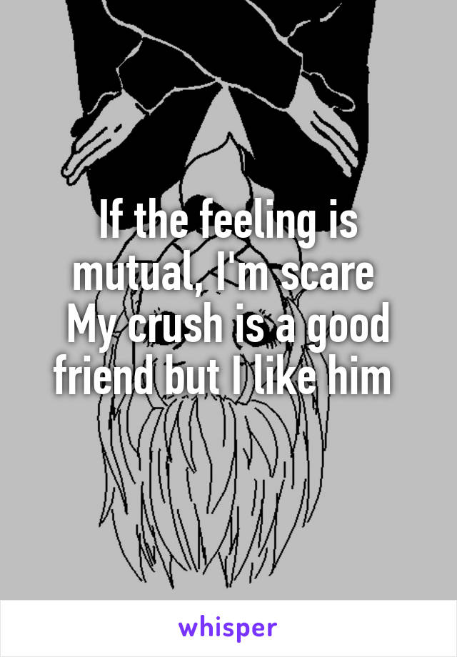 If the feeling is mutual, I'm scare 
My crush is a good friend but I like him 
