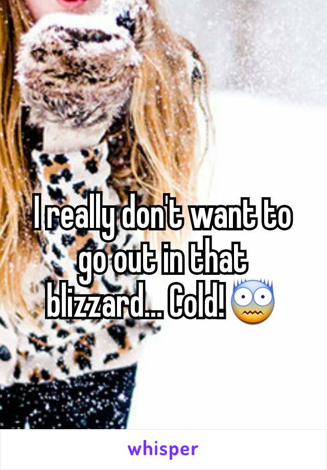 I really don't want to go out in that blizzard... Cold!😨