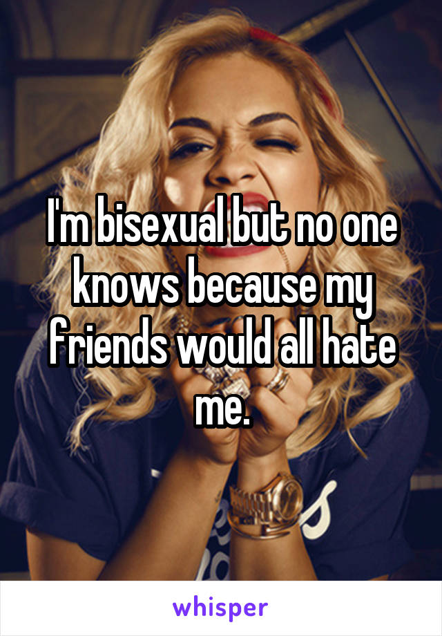 I'm bisexual but no one knows because my friends would all hate me.