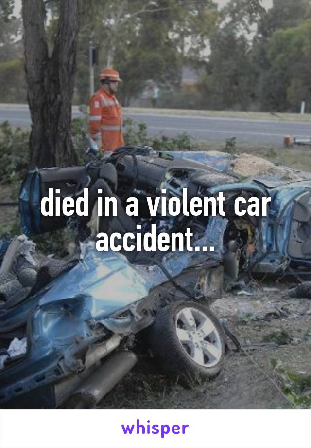 died in a violent car accident...
