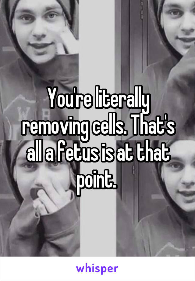 You're literally removing cells. That's all a fetus is at that point. 