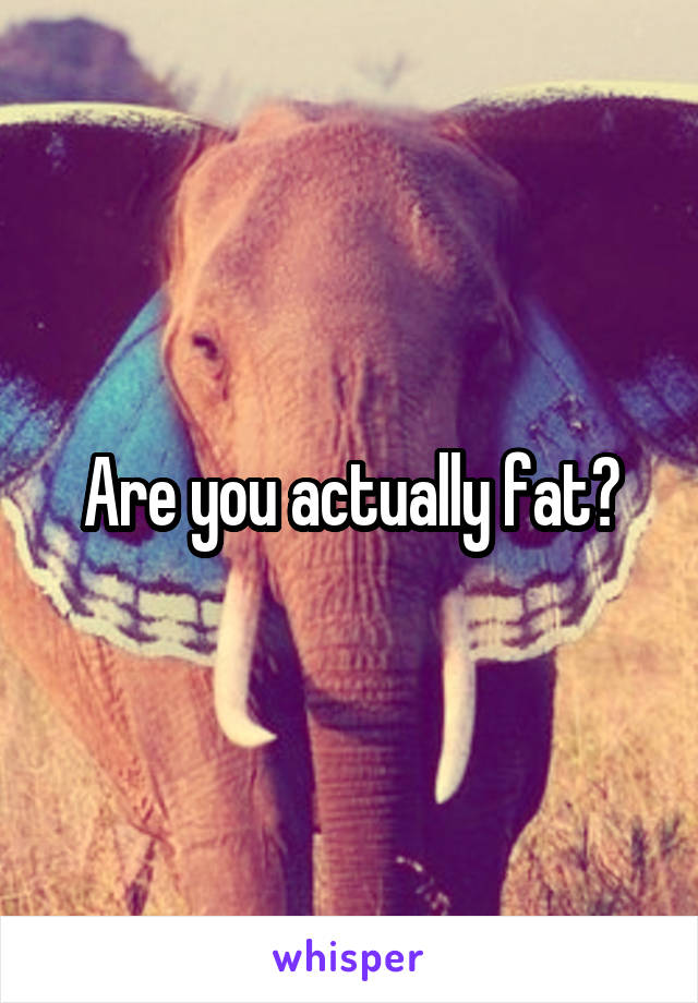 Are you actually fat?