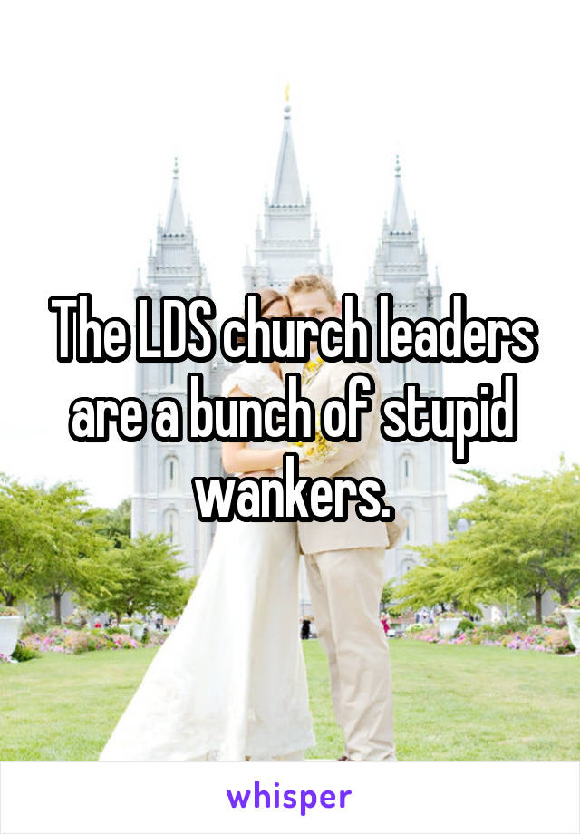 The LDS church leaders are a bunch of stupid wankers.
